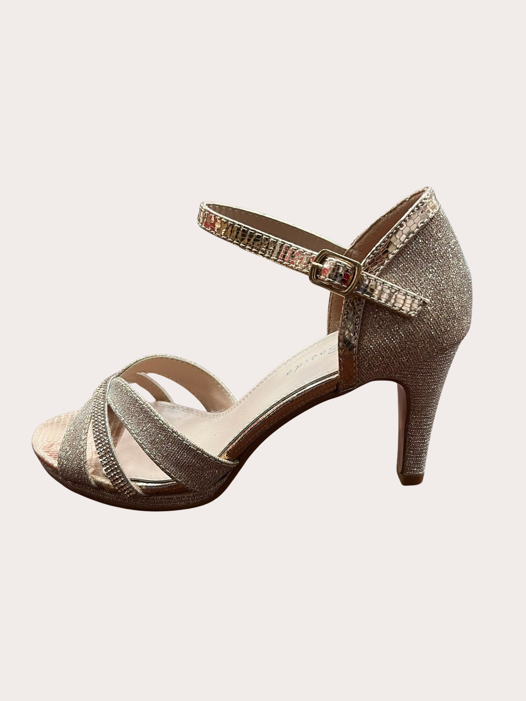 Sandale cu toc Golden